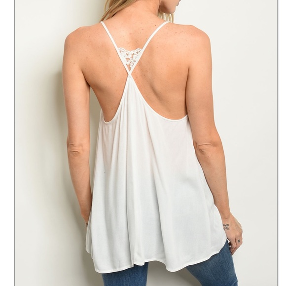 Ivory lace detail camisole tunic blouse - Picture 2 of 8